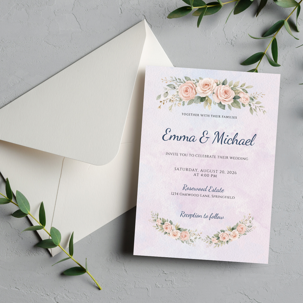 Traditional wedding invitation