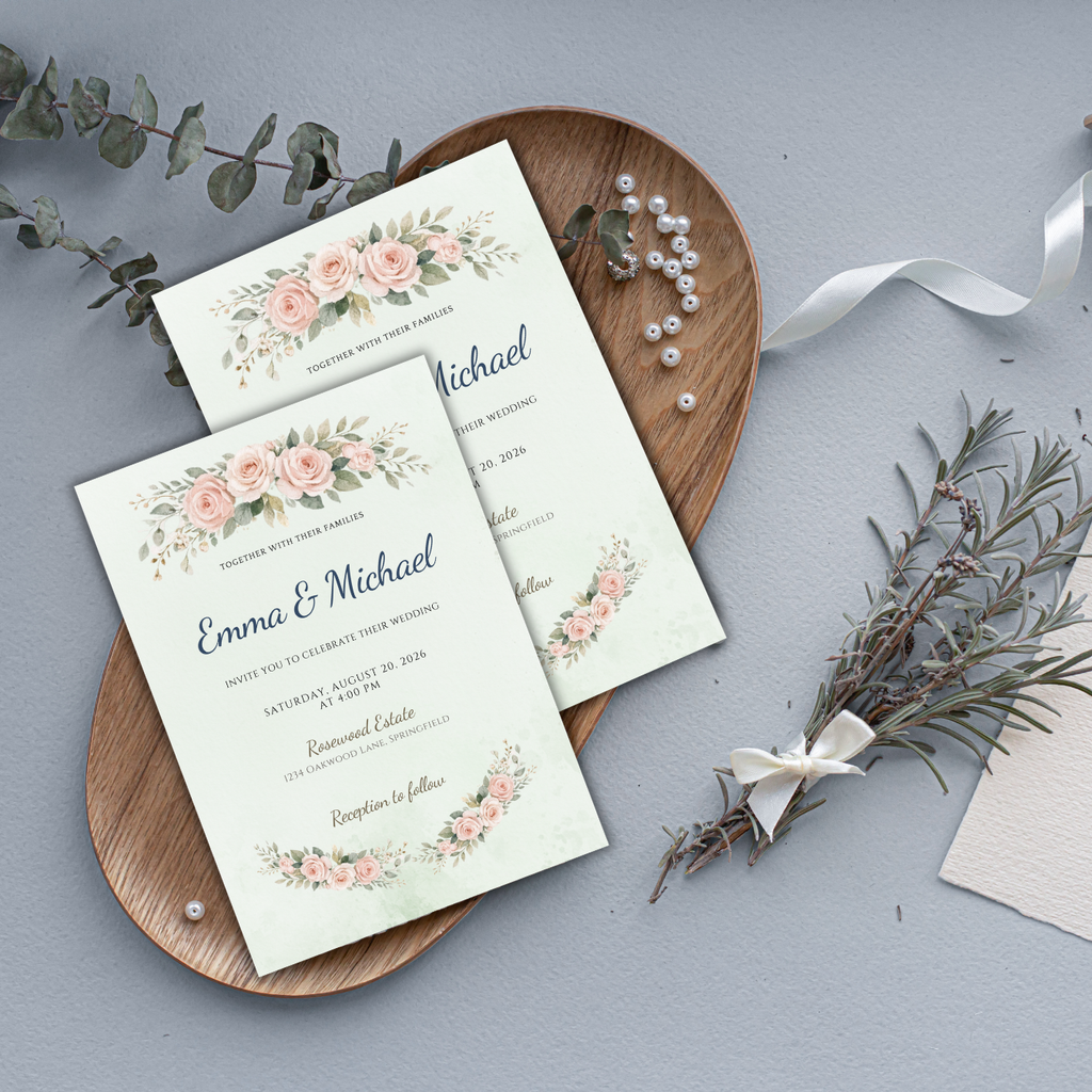 Traditional wedding invitation